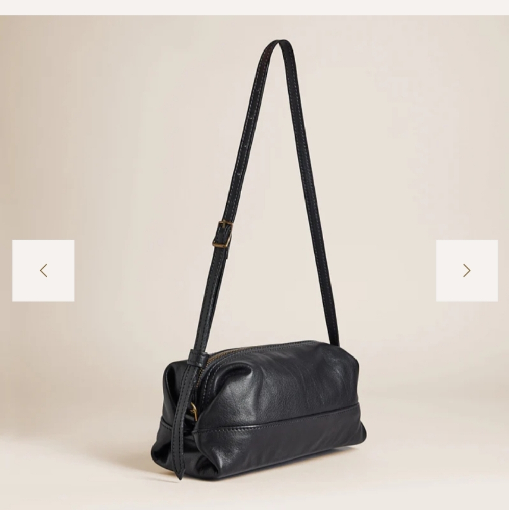 Parker Thatch Bon Bon East West Baguette Bag Black Leather - Picture 9 of 12